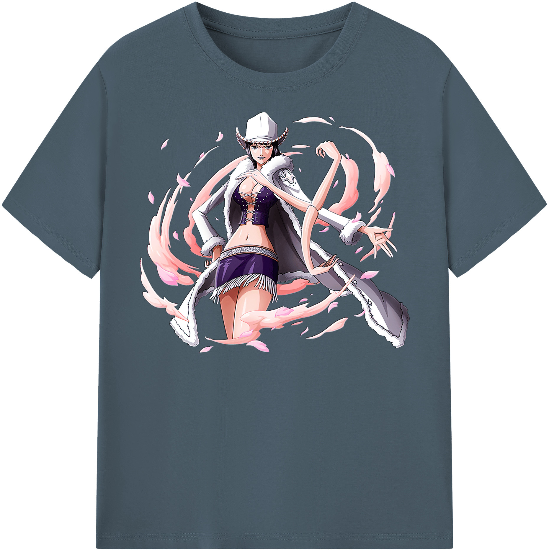 ワンピース ニコ・ロビン ONE PIECE Nico Robin 綿100％半袖Tシャツ（フロントプリント）